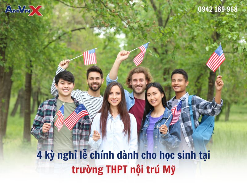 4 kỳ nghỉ lễ chính dành cho học sinh tại trường THPT nội trú Mỹ