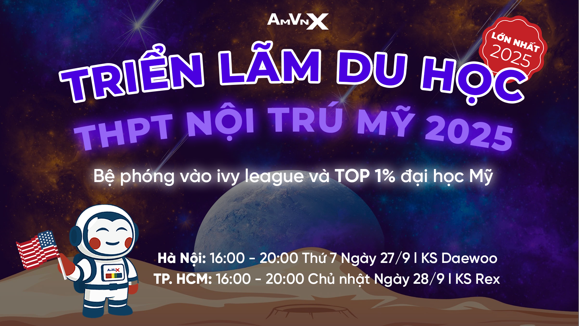 Triển lãm Du học THPT Nội trú Mỹ LỚN NHẤT 2025: Gặp 30 trường Top