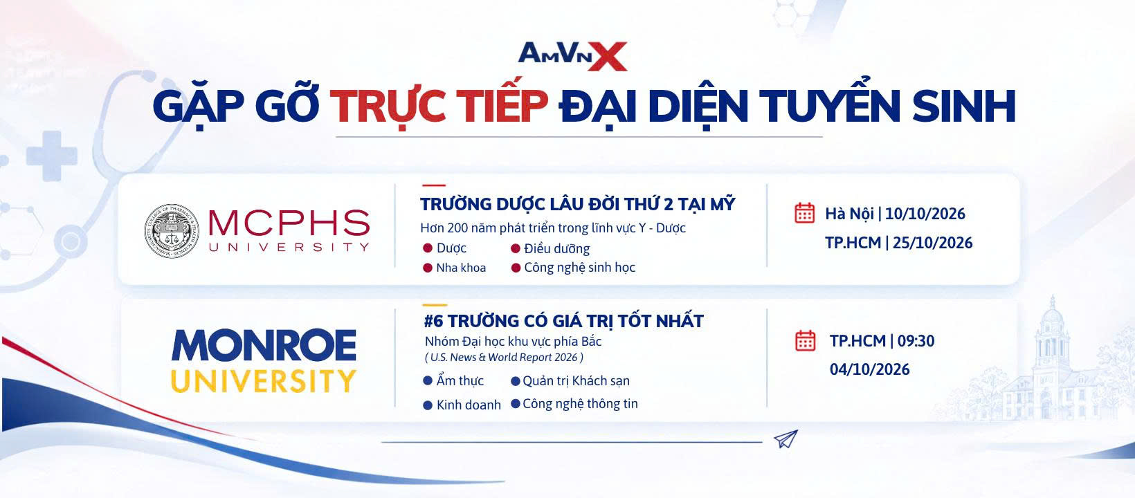 Gặp gỡ trực tiếp Đại diện Tuyển sinh MCPHS University - MONROE University
